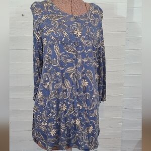 J. Jill Blue Paisley Blouse